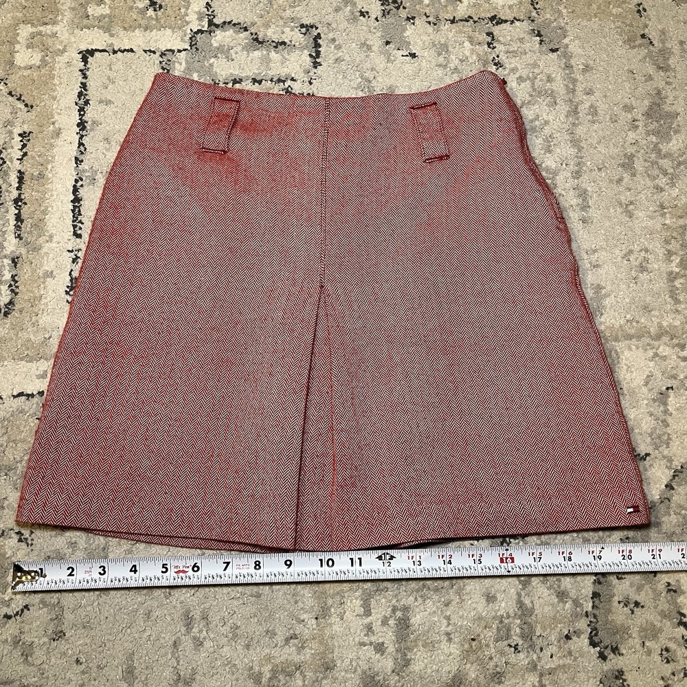 Tommy Jeans Hilfiger Red Lined Mini Skirt Y2K 2003 Sz 16 (28") Preppy Academia - Picture 8 of 10